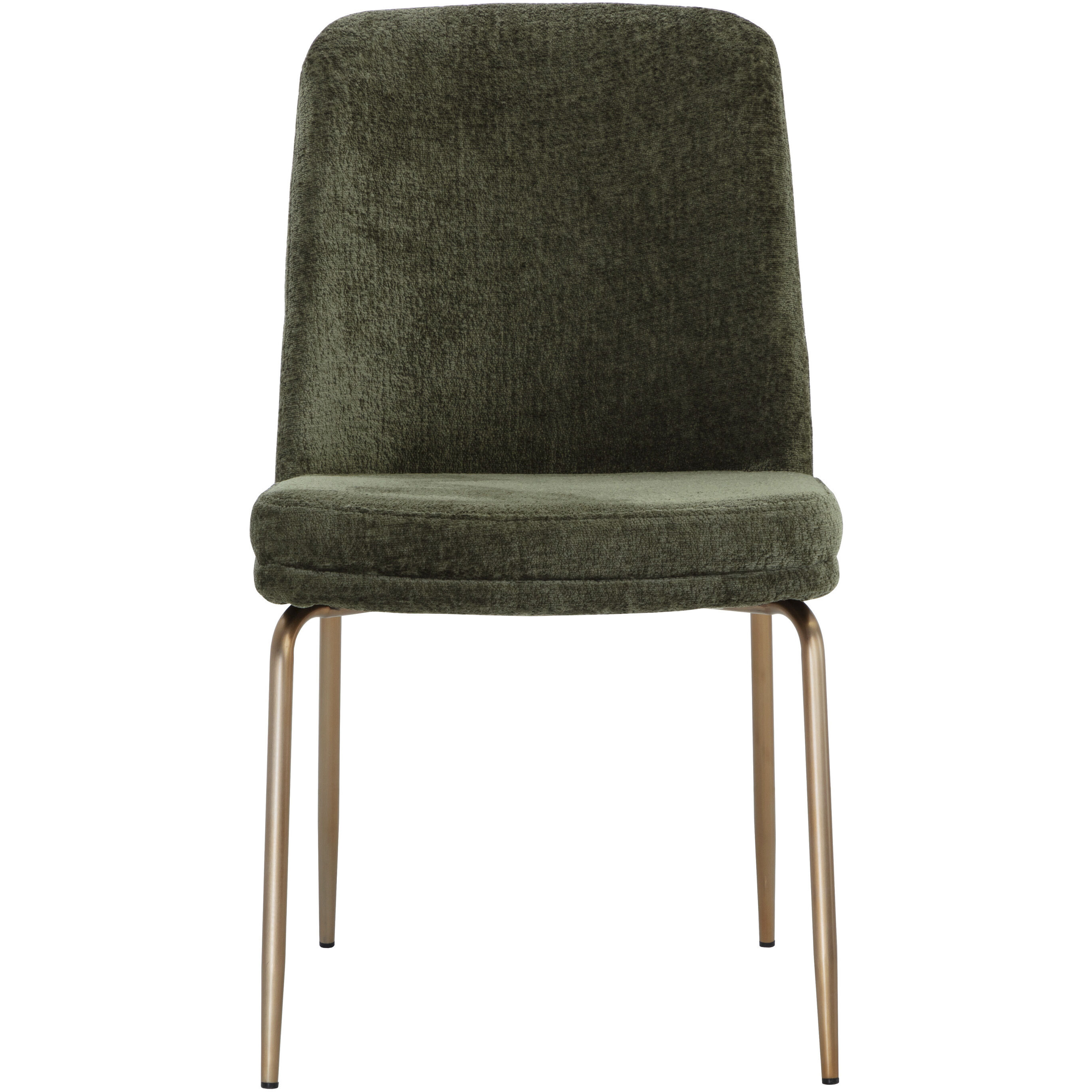 Zeke Antique Brass / Bergen Olive Dining Chair, Set Of 2